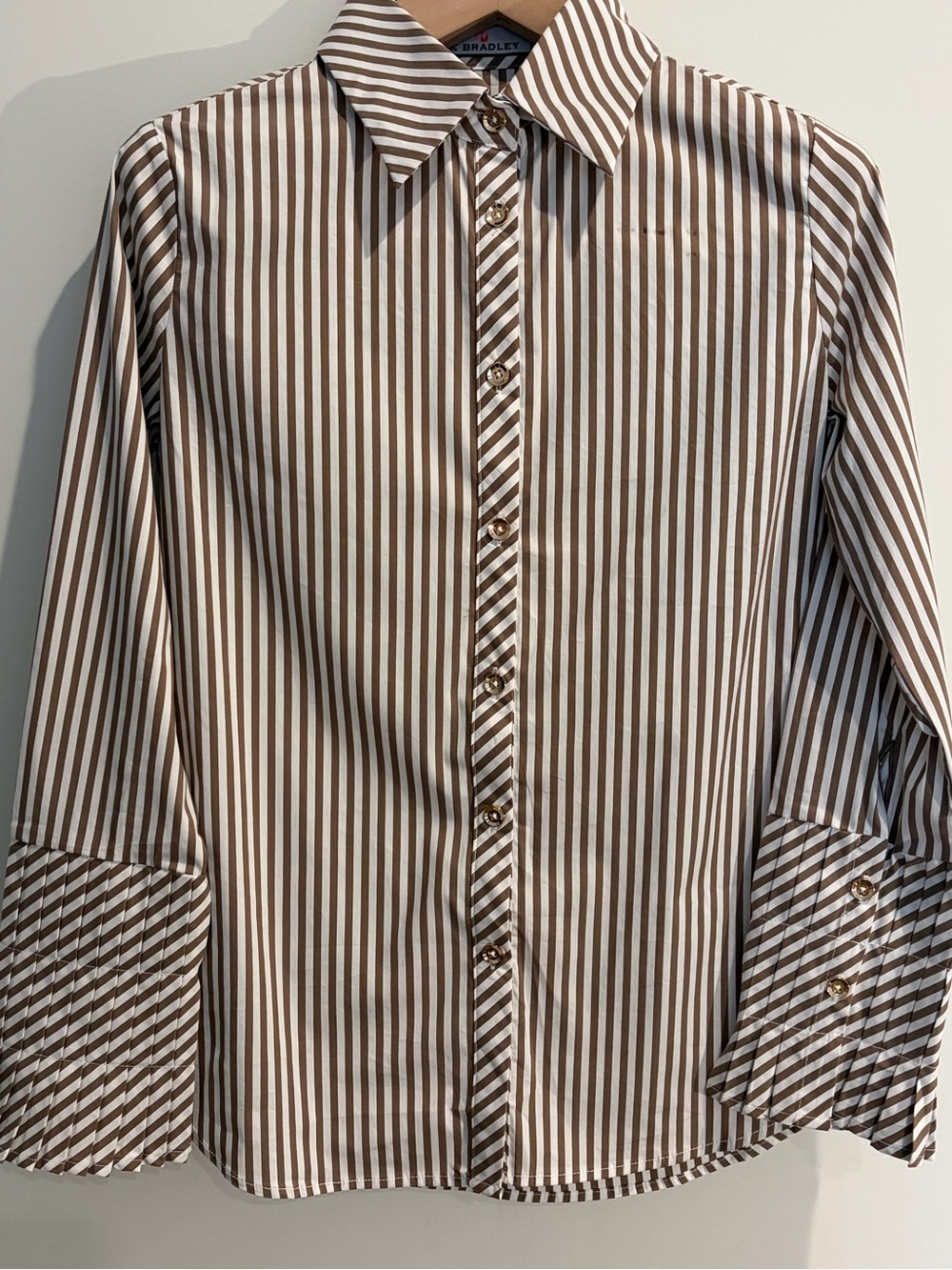 CK Bradley Brown & White Striped Button-Down Shirt
